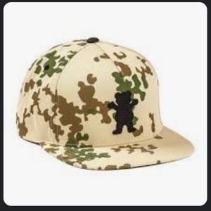 Grizzly OG Bear Chain Stitch Snapback Hat Dessert Camo Bear